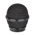 thumbnail image 1 of Rejilla de malla redonda de metal negro para cabeza de micrófono con filtro interior de espuma gris para micrófono 858, 1 of 3
