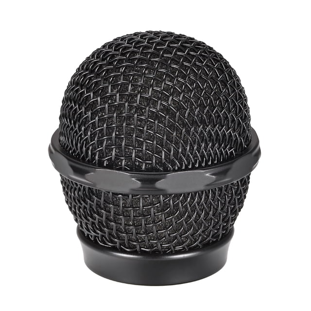 Rejilla de malla redonda de metal negro para cabeza de micrófono con filtro interior de espuma gris para micrófono 858