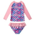 thumbnail image 3 of Gyratedream 2-10T Little Big Girls Long Sleeve Two Pieces Rash Guard Swimsuit Bathing Suit, 3 of 12