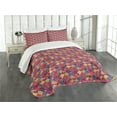 thumbnail image 3 of Ambesonne Mandala Quilted Bedspread Set 3 Pcs, Diamond Squares Pattern, King Size, Multicolor, 3 of 5