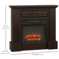thumbnail image 3 of HOMCOM Electric Fireplace Heater with Wood Mantel and Remote Control, Brown, 3 of 10