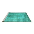thumbnail image 2 of Ahgly Company Machine Washable Indoor Rectangle Persian Turquoise Blue Bohemian Area Rugs, 6' x 9', 2 of 4