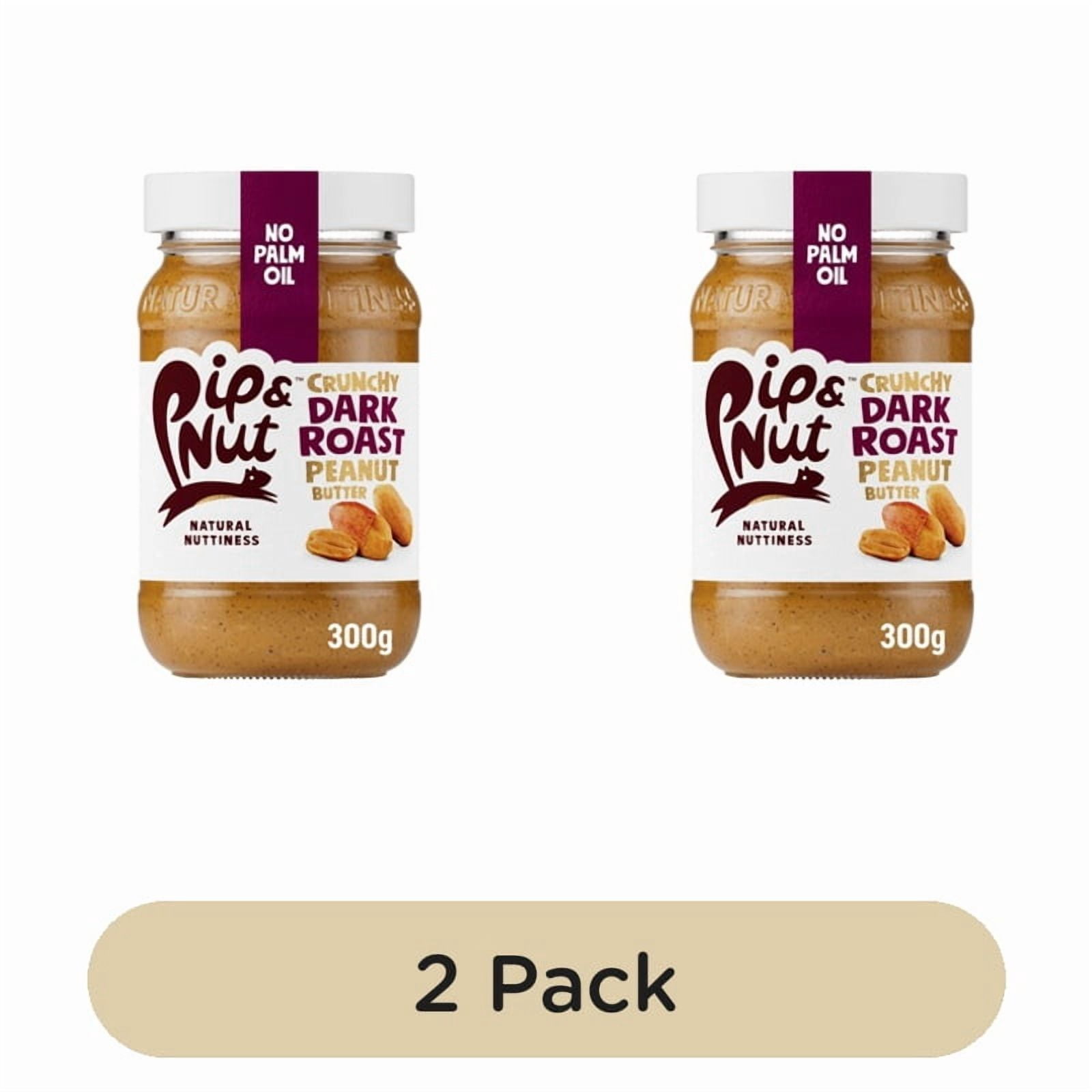 Pip & Nut Ultimate Dark Roast Crunchy Peanut Butter 300g, British Import (Pack of 2)