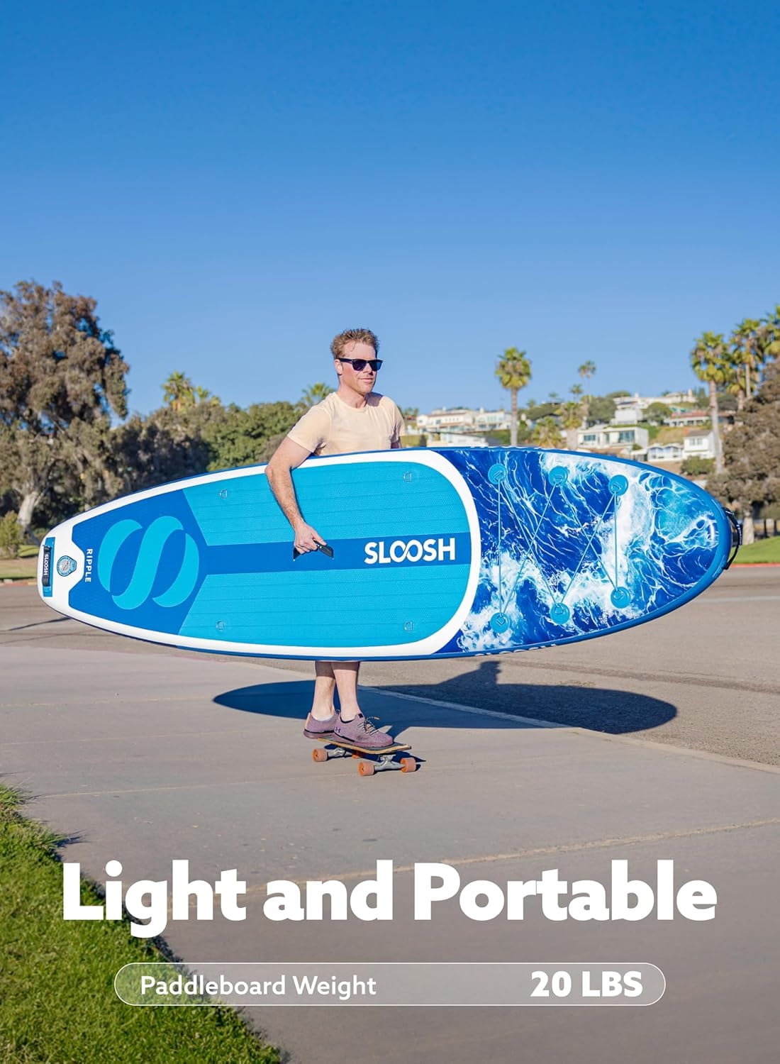 SLOOSH 10'6" Inflatable Stand Up Paddle Board, Portable Paddle Board with Premium SUP Paddleboard Accessories,Non-Slip EVA Deck for Youth & Adults