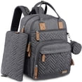 thumbnail image 1 of Mochila para pañales, 4 en 1, grande, impermeable, gris oscuro, 1 of 7