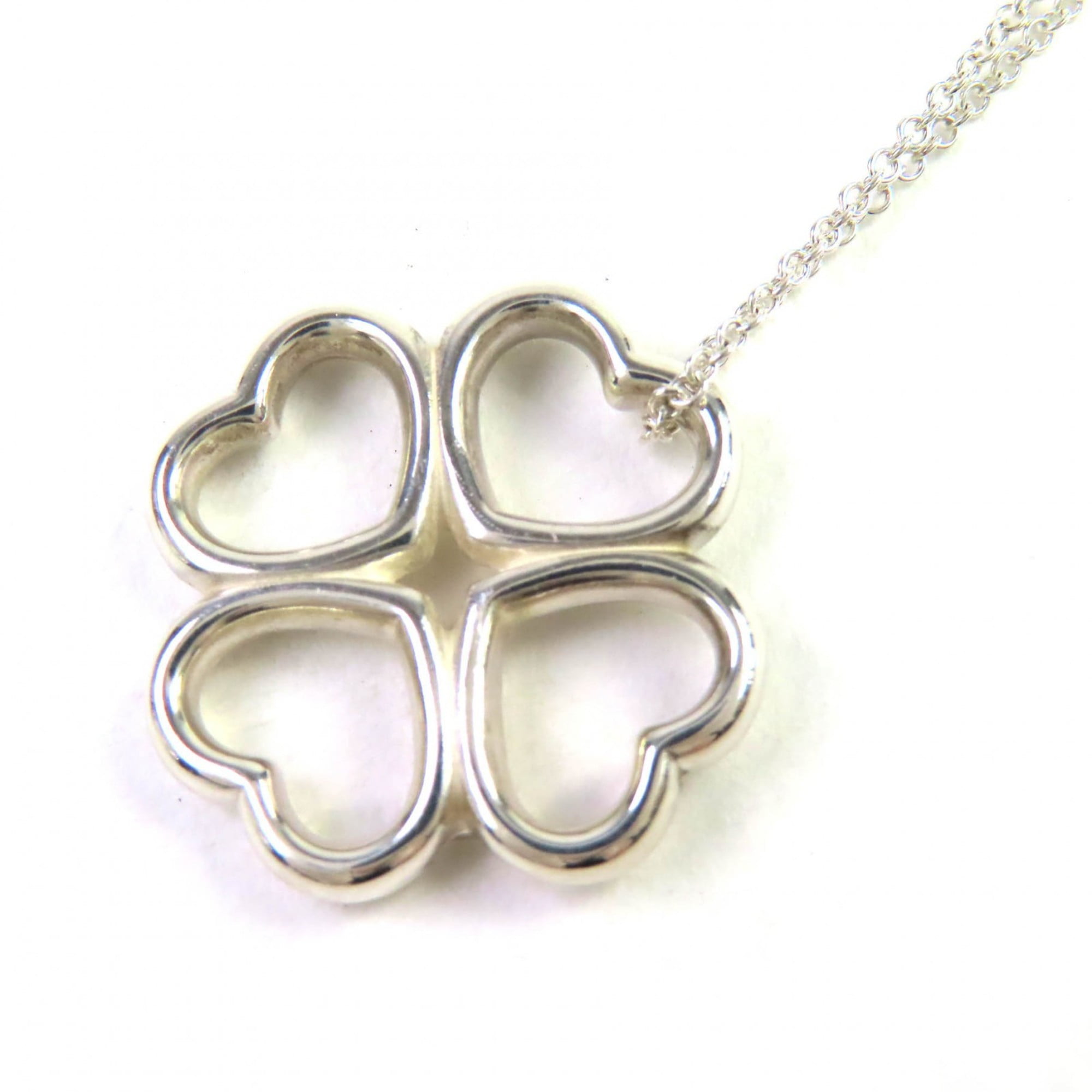 Pre-Owned TIFFANY & Co. Tiffany Loving Heart Clover Necklace, SV925, Four-Leaf... (Good)