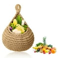 thumbnail image 6 of Hanging Fruit Basket for Kitchen Hanging Baskets Boho Jute Hanging Baskets Hanging Wall Vegetable Fruit Baskets Hanging Wall Fruit Vegetable Baskets Handwoven Decorative Hanging Kitchen Baskets, 6 of 7