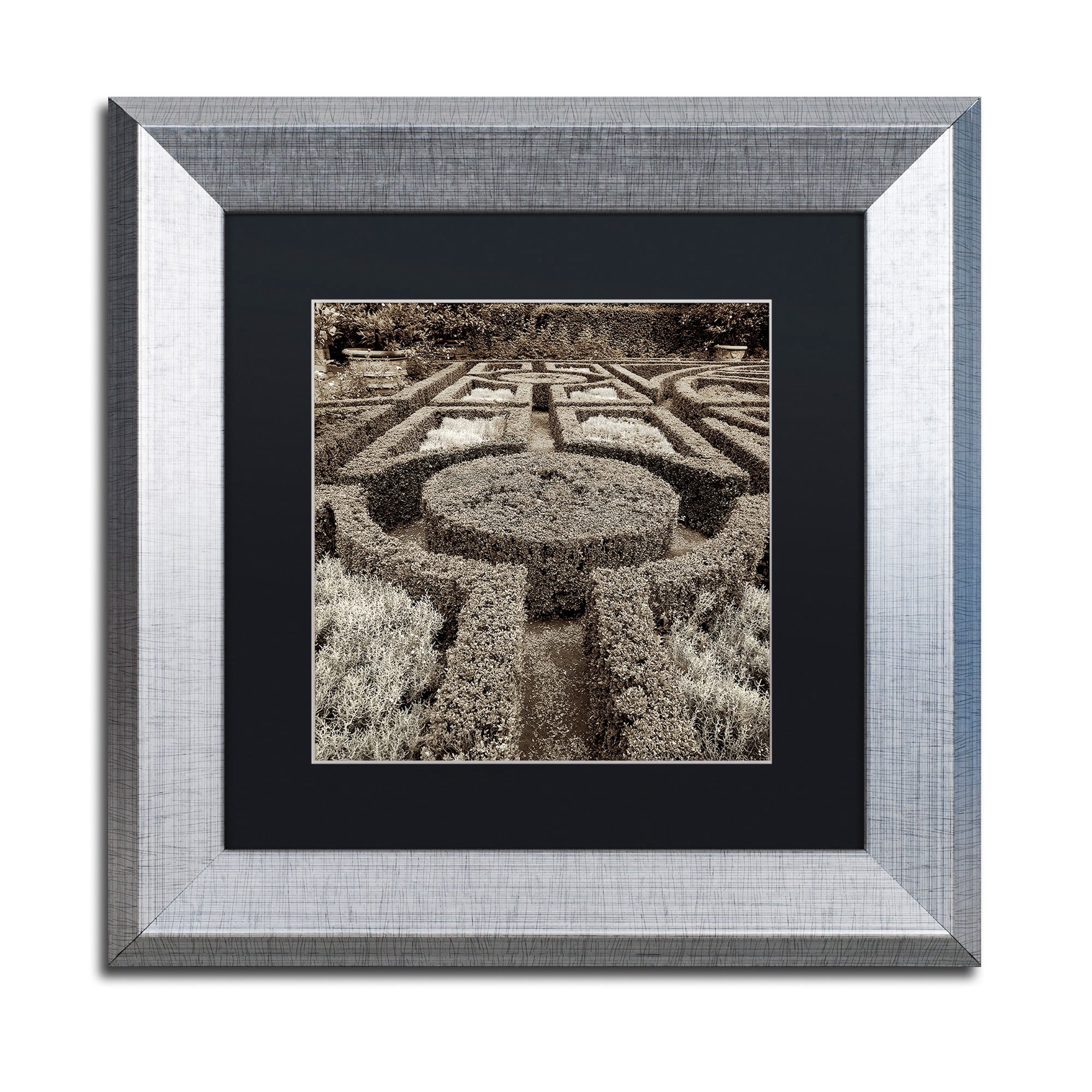 Trademark Fine Art "Tuscan Giardini I" Canvas Art by Alan Blaustein, Black Matte, Silver Frame