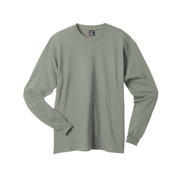 Hanes Beefy-T Men`s Long-Sleeve T-Shirt, 3XL, Stonewashed Green
