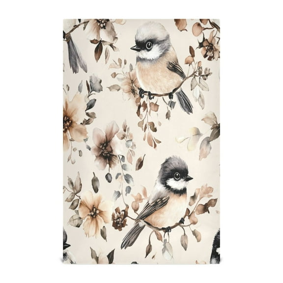Birds and Flowers Decorative Waffle Towel Kitchen Dishcloth 28x18in Multi-Use Tea Towel