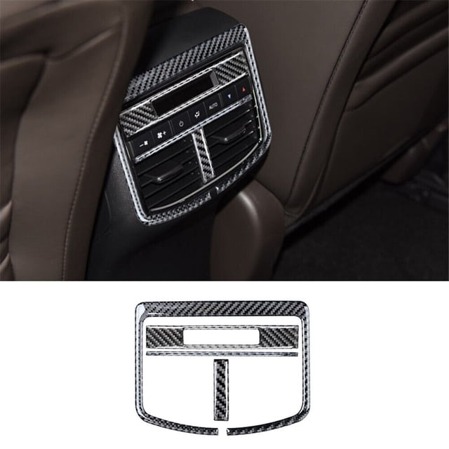Real Bright Soft Car Interior Carbon Fiber Sticker DecorationFor Mazda CX-9 2016-2022 Carbon Fiber Interior Rear Air Vent Outlet CoverAuto Car Protection Interior Accessories