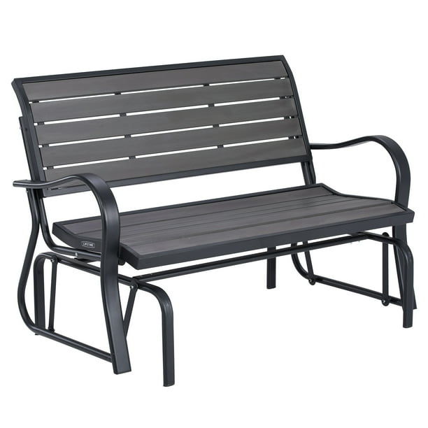 Lifetime All Weather Polystyrene Outdoor Glider Bench Harbor Gray
