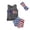 Grey, variant on Toddler Girl Outfits Kids Stars and Stripes Print USA 250th Anniversary Crew Neck Sleeveless Top with Above Knee Shorts and Headband Three Piece Set Grey 18 Months-24 Months