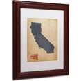 thumbnail image 2 of Trademark Fine Art "California Map Denim Jeans Style" Canvas Art by Michael Tompsett, White Matte, Wood Frame, 2 of 4