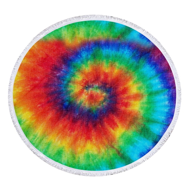 Serviette de Plage Ronde Imprimée en Microfibre Châle Serviette de Plage Tapis de Plage