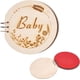 thumbnail image 1 of Libro de visitas para baby shower, redondo de madera de 21 cm de diámetro, alternativo, hecho a mano, con 20 hojas, color beige, ideal como regalo para niña y niño., 1 of 6