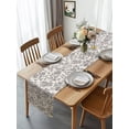 Burlap Table Runner 90 Inches Long, Vintage Farm Gray Floral Pattern ...