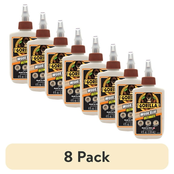 (8 pack) Gorilla 4 Ounce Ultimate Waterproof Wood Glue, Pack of 1