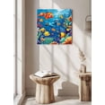 thumbnail image 3 of Ocean Marine Canvas Wall Art, Life Fish Coral Seagrass Underwater Coastal Framed Wall Decor Modern Artwork Prints Painting for Living Room, Bedroom, Kitchen & Cafe Decor 16x16 Inch, 3 of 9