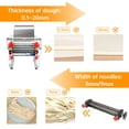 thumbnail image 5 of SHANNA Stainless Steel Electric Noodle Pasta Maker Machine Automatic Dough Roller with 24cm Cutter 3mm/9mm Noodles, 5 of 11