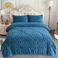 thumbnail image 2 of NC 3 Piece Sherpa Blanket,Winter Warm 3 Ply Borrego Fleece Blanket,King 79"x 91",Blue, 2 of 6