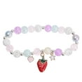 thumbnail image 3 of Pulsera de fresa para niñas, pulsera de cuentas de cristal, pulsera para niñas, regalo de amistad, 3 of 7