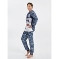 thumbnail image 5 of Family Christmas Pajamas Matching Sets Snowman Print Holiday Sleepwear Snowflake Xmas Outfits,Blue, 5 of 6