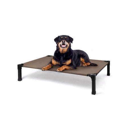 Upgraded Elevated Dog Bed- Portable Outdoor Dog Cot For Large Pets Stable Anti-Slip Feet Breathable Mesh Easy Assembly For Camping Beach Patio Indoor Use Outdoor Dog Bed Camping Pet Gear