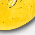 thumbnail image 3 of Designart 'Vintage Yellow Worldmap ' Modern wall clock, 3 of 6