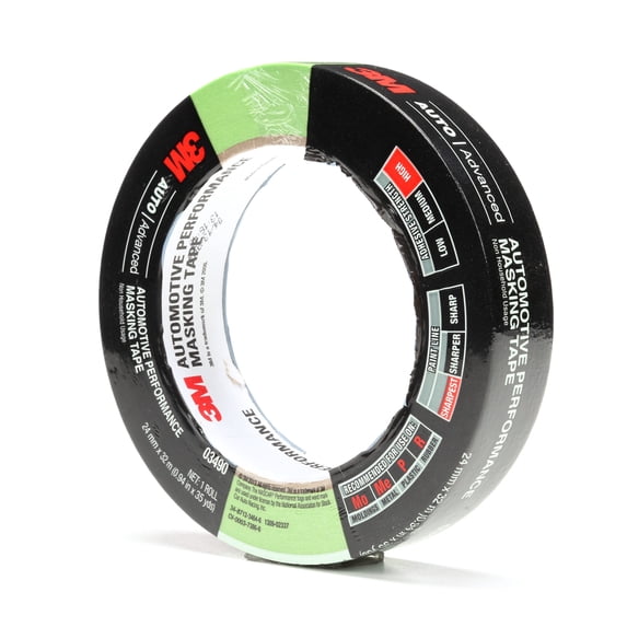 3M Automotive Performance Masking Tape, 03490, 24 mm X 32 m, 24 per case