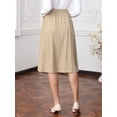 thumbnail image 3 of DARING DIVA Women's Pleated Midi Flowy A-Line Work Skirts X-Small Khaki, 3 of 6