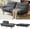 Dark Grey, variant on AMADA 66"Convertible Futon Sofa Bed, Corduroy Folding Futon Set with Adjustable Backrest &Armrests, Recliner Lounge for Living Room, Apartment or Office, Solid Wood Frame, Loveseat Sofa -Forest Green