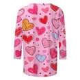 thumbnail image 5 of POTETI Valentine Day Shirts Women Romance 3/4 Sleeve Shirts Casual Crew Neck Love Print Gift for Wife Tops, 5 of 5