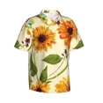 thumbnail image 2 of Uemuo Sunflowers And Butterflies Printed Regular Fit Short Sleeve Casual Hawaiian Shirt for Men,Aloha shirt,Tropical shirt,Floral print shirt,Vacation Beach shirt-Small, 2 of 9