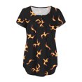 thumbnail image 4 of Ecqkame Womens Henley Casual Blouse Button T Shirts Clearance Womens Casual Tops V- Neck Hide Belly Short Sleeve T-Shirts Cute Flowy Tunic Blouses Gold M, 4 of 7