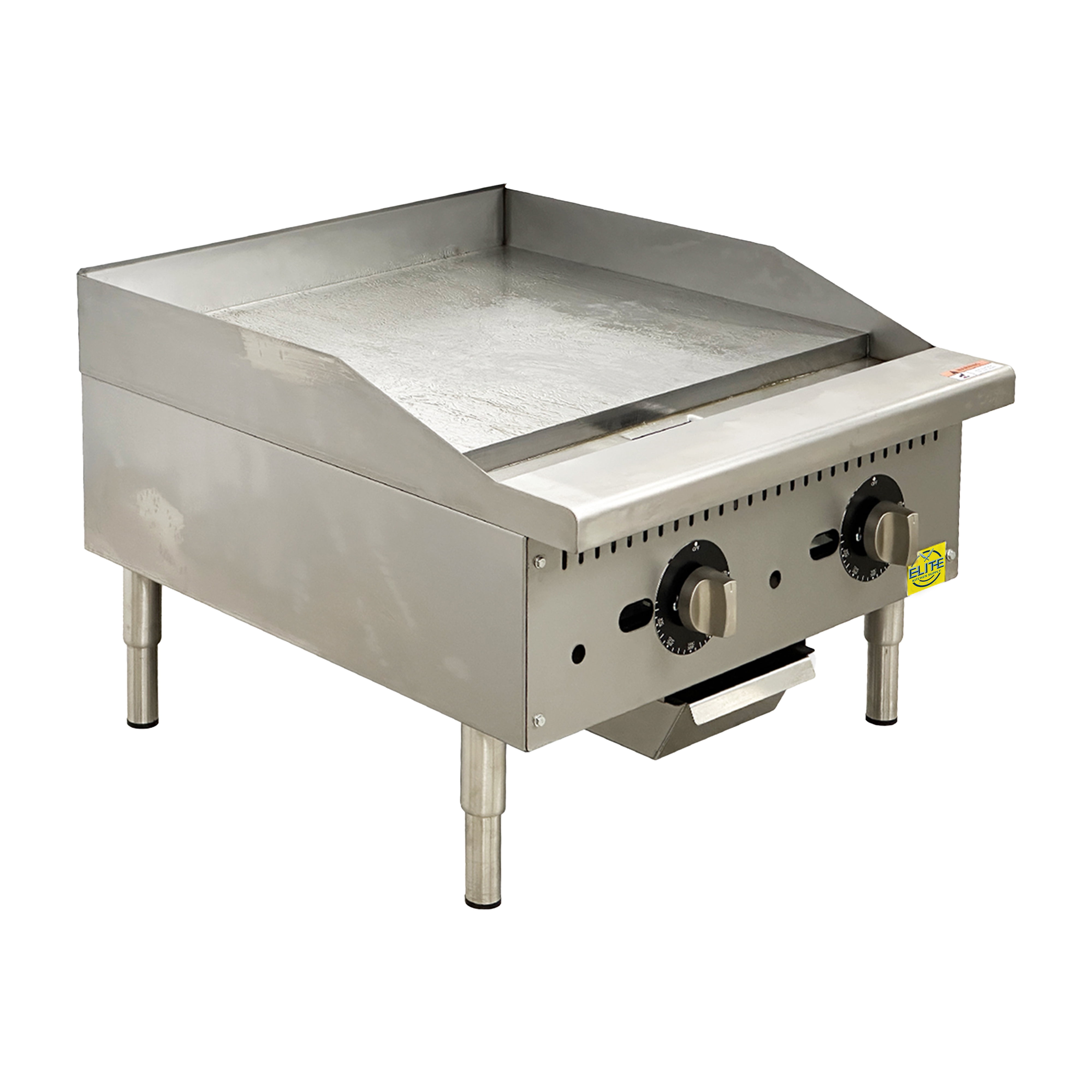 24 in. Commercial Gas Countertop Griddle 60,000 BTU Thermostat Griddle Flat Top