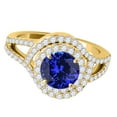 thumbnail image 2 of Mauli Jewels Rings for Women 1.60 Carat Diamond And Tanzanite Ring 4-prong 14k Yellow Gold, 2 of 6