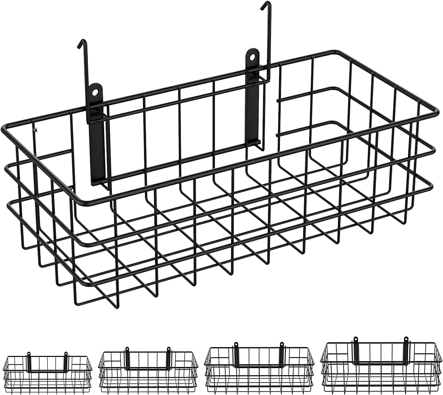 CAMPMOY Metal Storage Basket, 4 Pack Pegboards Baskets, Pegboard Baskets Bins