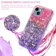 thumbnail image 4 of NIFFPD iPhone 14 Plus with Screen Protector + Camera Lens Protector, Bling Glitter Quicksand Sparkle Clear & Shockproof Protective Cover iPhone 14 Plus 6.7" Red+Purple, 4 of 6