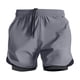 thumbnail image 2 of Ceisia Men's Summer Solid Color Double-Layer Gift Running Shorts - Breathable Quick-Dry Fitness Drawstring Elastic Waist Shor ts, 2 of 6