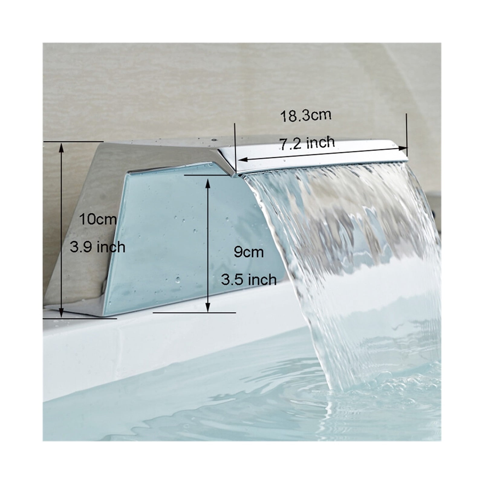 Chrome Bathtub Waterfall Shower Faucet with Hand Shower Hot Cold Water Mixer Tap Tub Sink Faucet Widespread Spout ,360° Swivel Spout