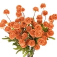thumbnail image 1 of Uxcell 12 Paquete de Flores de Bola de Crisantemo Artificial 20.08 pulgadas 5 cabezas Ramos de Crisantemo de Seda Falsos Naranjas, 1 of 6