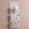 thumbnail image 2 of Bolsa de almacenamiento montada en la pared Multicapa Oxford Cloth Organizador lavable para Home Kitchen Bedroom Bathroom Sundries Toy - Gris, 2 of 3