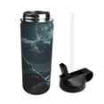 thumbnail image 2 of Yiaed Moonlit Night Sky Shark Print Water Bottle with Straw Lid, Stainless Steel Double Wall Insulated Water Bottle | Leak-Proof and Spill-Proof Water Bottle, 2 of 8