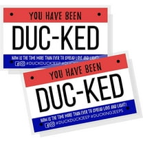 Crafters Cup You've Been Ducked Card  50 Pack  Duck Duck Tag 3.5 x 2'' Business Card Size  Red, White & Blue License Plate Design