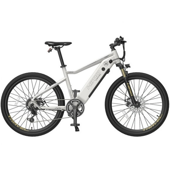 HIMO C26 Electric Bike, White Color. Max Battery Range up to 100 KM, 48V 10Ah Removable Battery, Shimano 7-Speed, 0-7 level pedal assist, Large Multifunction LCD Display