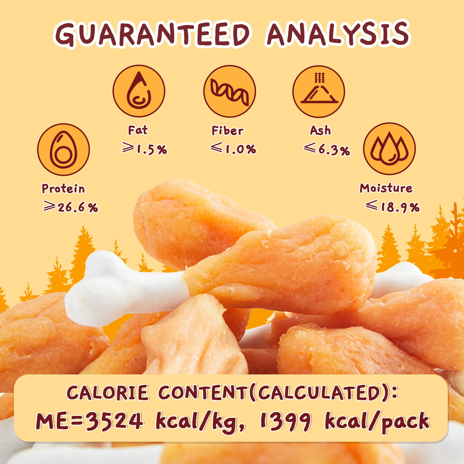 (2 pack) Jungle Calling Chicken Calcium Bone Dog Treats, 14-oz bag
