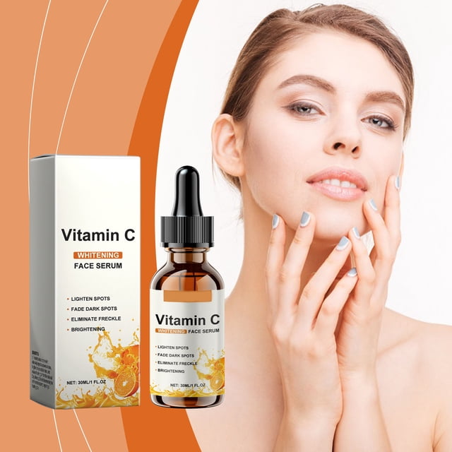 Vitamin C Facial Serum Brightens Moisturizes Replenishes Water Lightens Lines Nourishes Whitens And Antiaging Care Serum 30ml