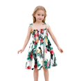 thumbnail image 1 of Robe Fille Tout-Petit Bébé Été Imprimé Floral Robe à Bretelles Légère Décontractée avec Attaches Réglables pour Plage Robes Bébé Rouge 4 Ans-5 Ans, 1 of 4