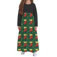 thumbnail image 4 of Little Toddler Girl Red Christmas Dress Cotton Long Sleeve Party Outfit Green A 11-12 Years, 4 of 6